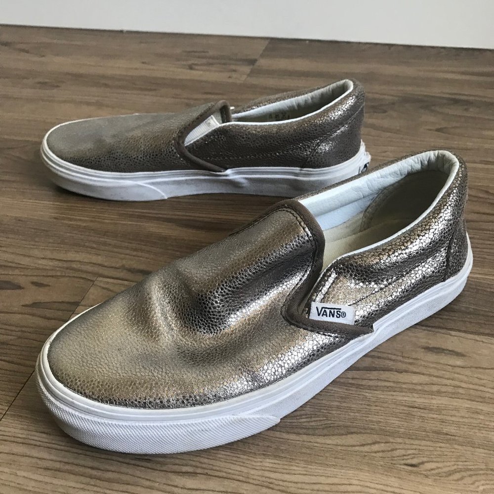 vans metallic slip ons